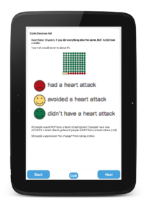 Statin decision aid tool on a tablet